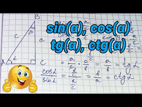 Тригонометрические функции острого угла прямоугольного треугольника (синус, косинус, тангенс, кот...