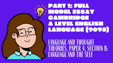 Part 1: Language and Thought Theories, Paper 4 Section B: Language and the Self