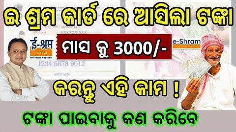 e shram card benefits in odia/e shram card Apply Odisha/e shram card ka paise kaise check kare