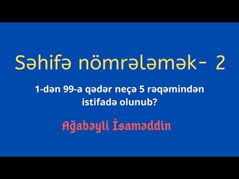 Səhifə nömrələmək - 2.Ağabəyli İsaməddin.