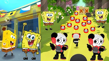Spongebob vs Combo Panda in Tag with Ryan Best Combo Run Gameplay