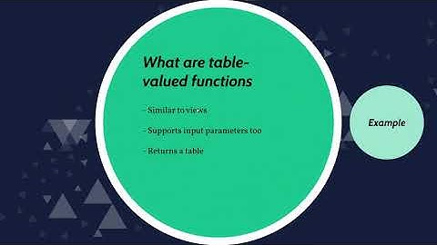SQL Table valued functions - Difference between scalar and table valued functions in SQL Server