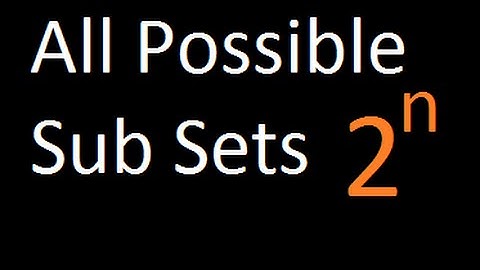 All possible subsets of a given set