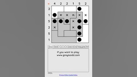 Grey is Odd - Today grids. Solution level 1 6X6 dated 03-26-2024