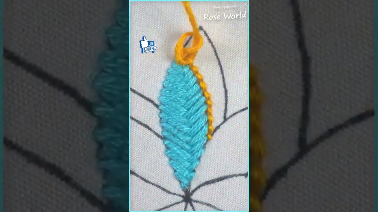 hand embroidery colourful flower design 