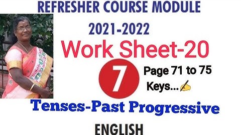 Refresher course module Keys@DM Channel Tamil/7th English 2021-2022