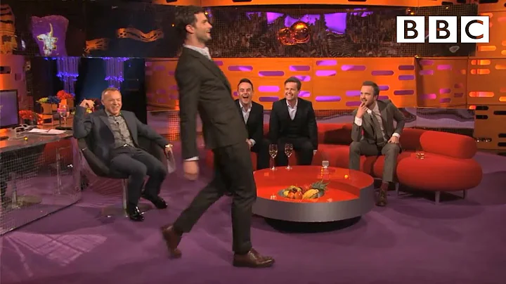 Jamie Dornan's funny toe-to-more-toe walk | The Gr...
