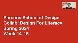 Collab: Design For Literacy - Week 14-15 Recap/Briefing