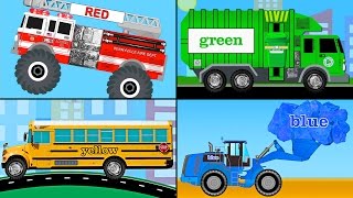 Learning Colors Collection Vol. 2 - Learn Colours Monster Trucks, Garbage Trucks, Tow Trucks