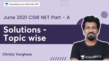 June 2021 CSIR-NET Part A | Solutions Topic wise | Christy Varghese | CSIR UGC NET