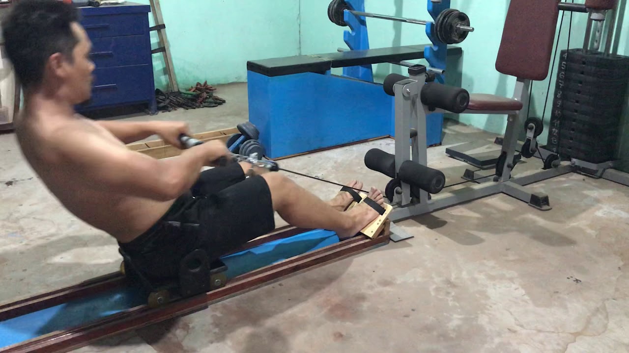 Testing my makeshift rowing machine - YouTube