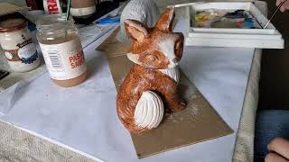 Painting A Fox Garden Ornament