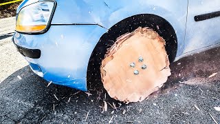 WOODEN wheel test on a real car 🤯