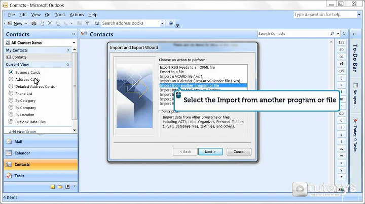 How to import emails and contacts with Outlook 2007?