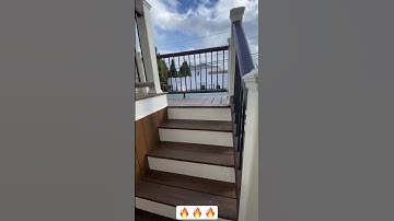 Trex Transcend Platform and Stairs. Modern Look!! #trex #rails  #backyard  #stairs #composite #decks