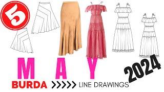 BURDA 5/2024 LINE DRAWINGS | COMPLETE | Spring/Summer Sewing Inspo