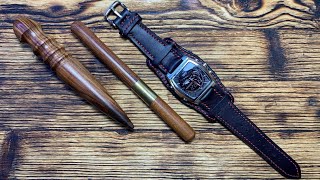 видео: Браслет «Напульсник» для наручных часов из кожи Флотер от #wildleathercraft картинка: Браслет «Напульсник» для наручных часов из кожи Флотер от #wildleathercraft