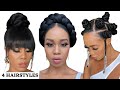 🔥4 QUICK &amp; EASY HAIRSTYLES ON  NATURAL HAIR / TUTORIALS / Protective Style / Tupo1