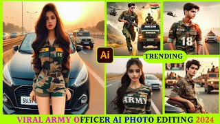 Create 3D Couple Army dress Ai Photo Editing | Couple Army officer Ai image banaye #bing #aiimage screenshot 5