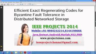 Efficient Exact Regenerating Codes for Byzantine Fault Tolerance in Distributed Networked Storage
