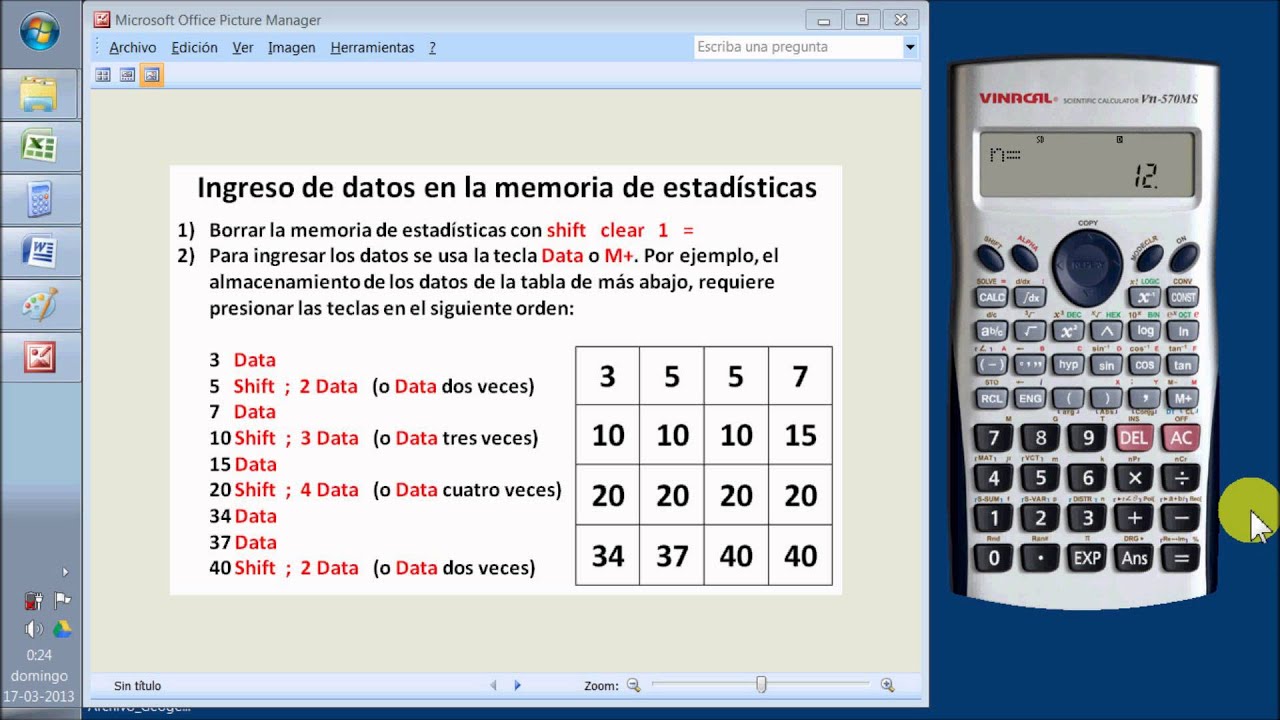 Ingresando datos estadístico en la calculadora científica - YouTube