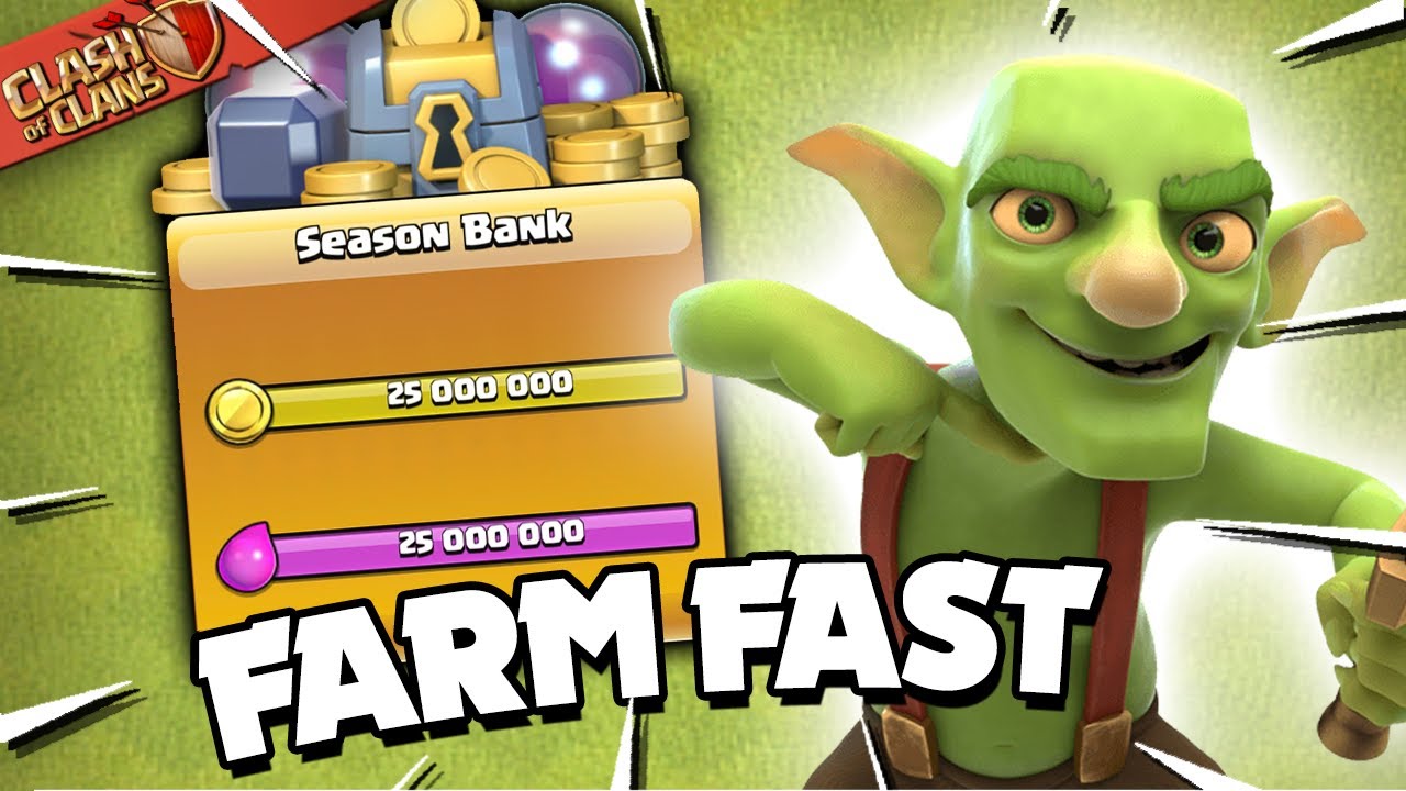 20 Million in 2 Days! How to Farm Loot Fast in Clash of Clans - YouTube