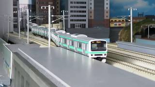 【16番】E231 本線から渡り線2線跨ぎ〜スイッチバックシーン