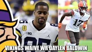 Minnesota Vikings Waive WR Daylen Baldwin, Roster Back to 90 Players