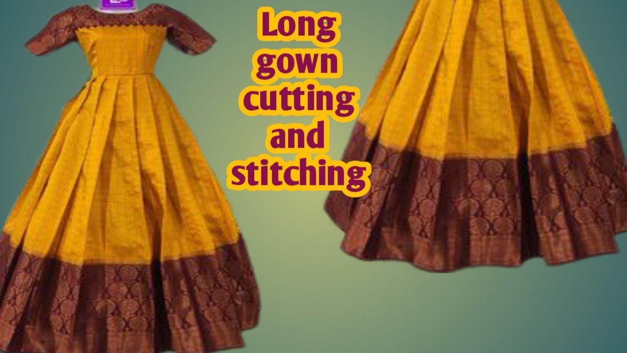 kids long frock cutting and stitching in kannada//4 to 5 years baby long  frock - YouTube