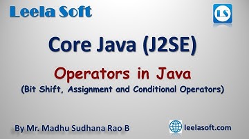 Learn Java in Telugu: Operators in Java | Bit Shift, Assignment, Conditional and Comparison Operator