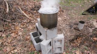 2-minute 6-block Rocket stove