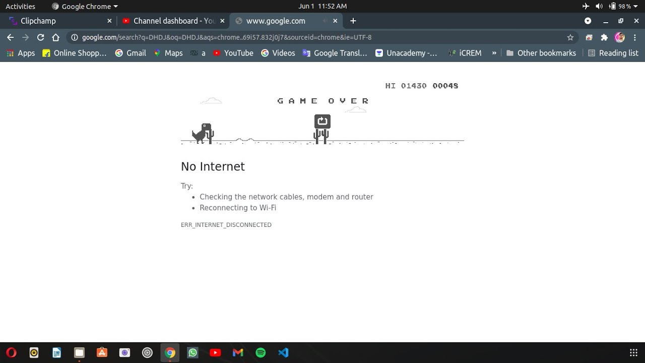 How to hack google chrome dino game - YouTube