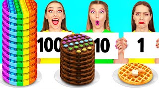 रंगीन भोजन की १०० परतें चुनौती | पागल चुनौती DaRaDa Challenge