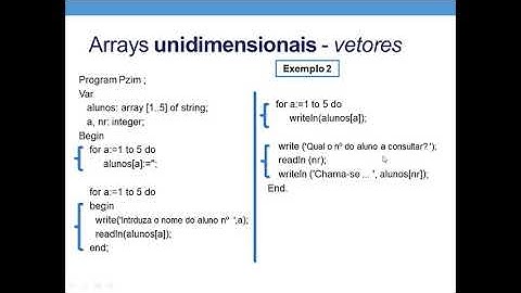 Curso de Programação Pascal - Aula 05 - Arrays: vetores e matrizes
