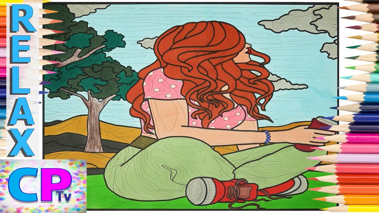 Play: Girl in Nature: a slow, soothing colouring-pages watch