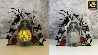 How To Make Paper Cut Lantern Tombstone 1