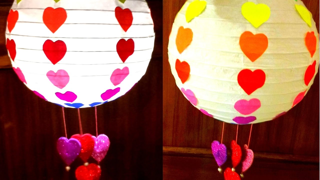 Diy How To Make Valentine S Day Rainbow Paper Lantern Youtube