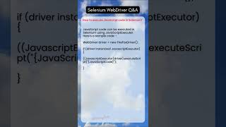 How to execute JavaScript code in Selenium