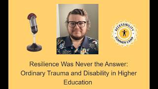 Information ASC Live! with Sam Shelton: Ordinary Trauma and Disability in Higher Education News