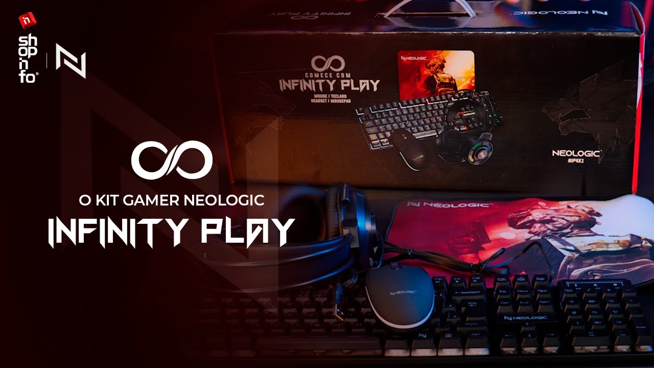 KIT COMPLETÃO!!😱 KIT GAMER 4X1 NEOLOGIC INFINITY PLAY - TECLADO ...
