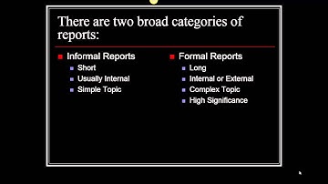 Formal Reports vs. Informal Reports
