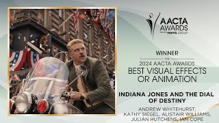 Indian Jones and the Dial of Destiny wins the AACTA Award for Best VFX or Animation