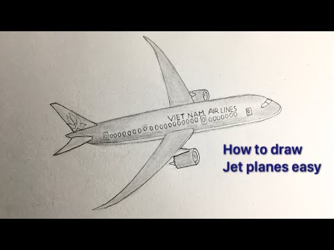 Hình Vẽ Máy Bay Vietnam Airline - Cách vẽ máy bay đơn giản