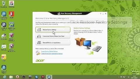 Windows 8 - Using Acer Recovery Management to restore