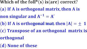 orthogonal matrix cuet pg mathematics 2023 entrance exam linear algebra