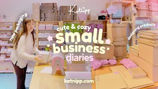 Running my Cozy Small Business ૮ • ﻌ - ა How I Create a new product range, New Packaging, cafe work