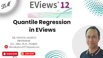 41. Quantile Regression in EViews || Dr. Dhaval Maheta
