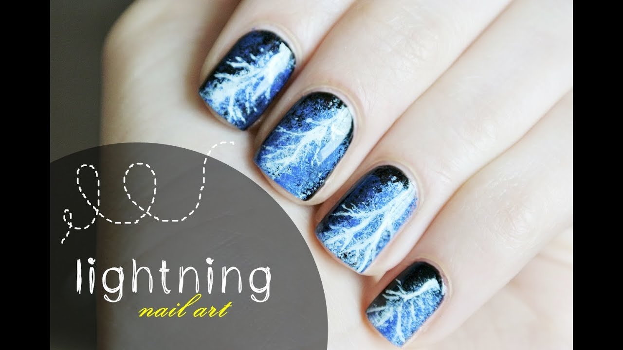 10. Cloudy Lightning Nail Design Tutorial - wide 2