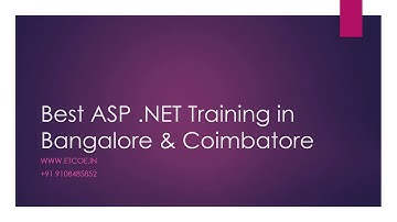 Best ASP .NET TRAINING IN BANGALORE & COIMBATORE-ETCOE.IN