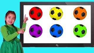 Jannie Plays and Learns Colors with Soccer Balls